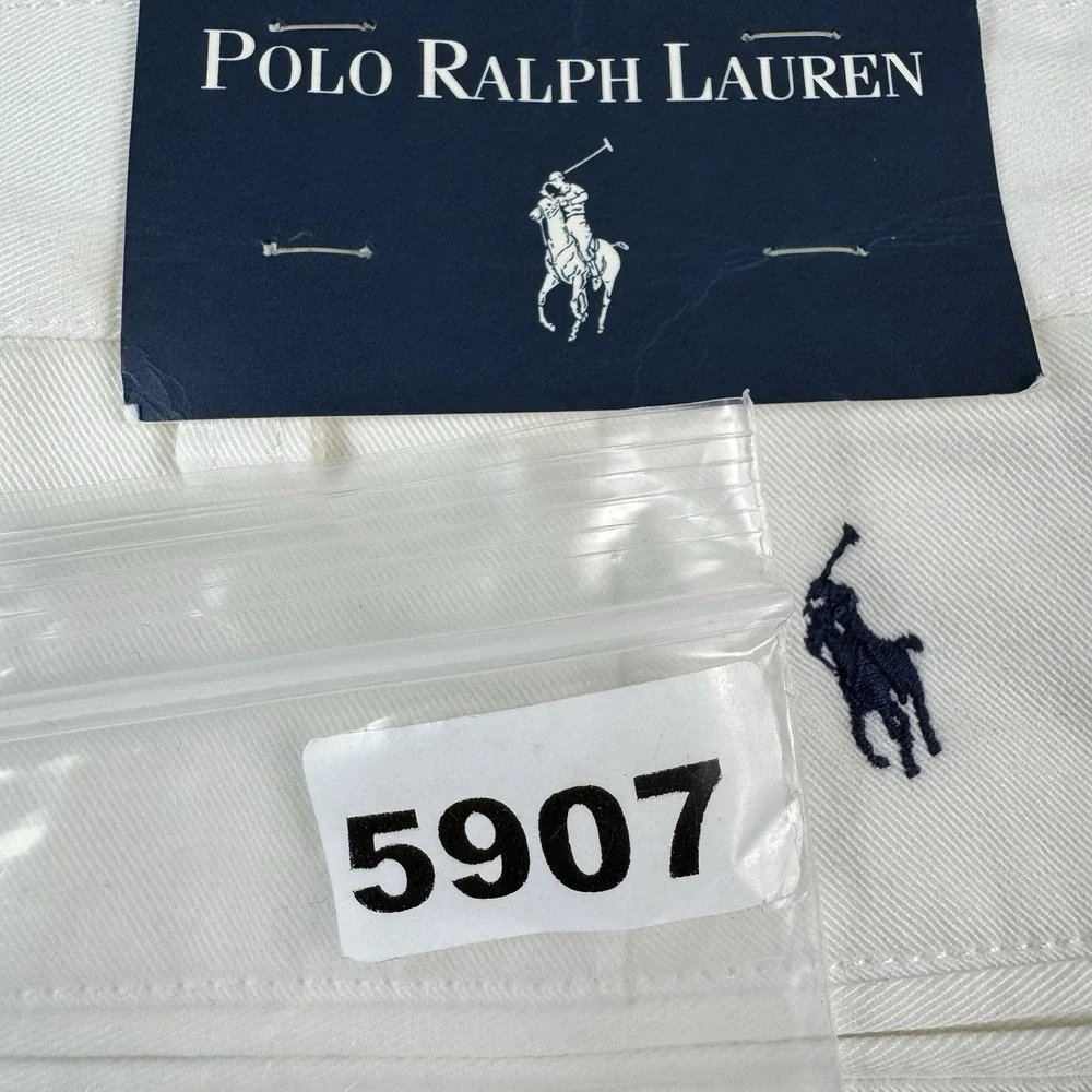 Polo Ralph Lauren White Blue Embroidered Prospect Chino Short AOP Size 40 NWT